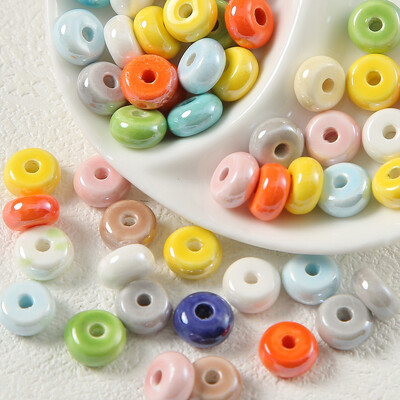 Mărgele în formă de stea de mare în formă de inimă de culori mixte, margele ceramice DIY, bijuterii lucrate manual