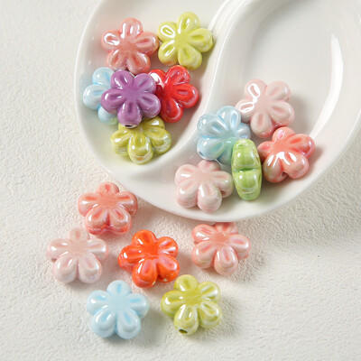 Mărgele în formă de stea de mare în formă de inimă de culori mixte, margele ceramice DIY, bijuterii lucrate manual