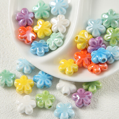 Mărgele în formă de stea de mare în formă de inimă de culori mixte, margele ceramice DIY, bijuterii lucrate manual