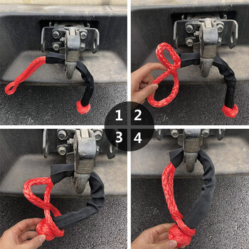 17ton, 37400lbs, Soft Shackle Atv Utv Tow Trailer Hook U Hook Winch Rope Knot Πολυαιθυλένιο Rope Rescue Refitting Self Rescue