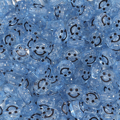 100 vnt permatomas šypsenos akrilo karoliukas 10 mm spalvų tarpiklio karoliukas, skirtas vaikams papuošalų gamybai, apyrankių karolių priedai.