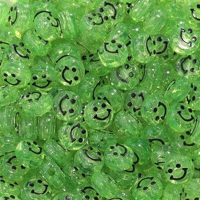 100 vnt permatomas šypsenos akrilo karoliukas 10 mm spalvų tarpiklio karoliukas, skirtas vaikams papuošalų gamybai, apyrankių karolių priedai.