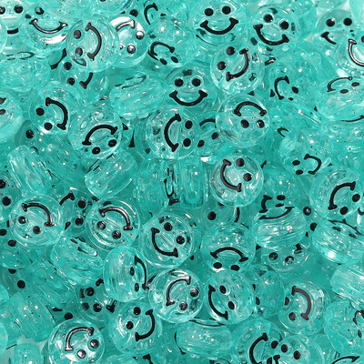 100 vnt permatomas šypsenos akrilo karoliukas 10 mm spalvų tarpiklio karoliukas, skirtas vaikams papuošalų gamybai, apyrankių karolių priedai.