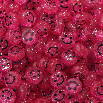 100 vnt permatomas šypsenos akrilo karoliukas 10 mm spalvų tarpiklio karoliukas, skirtas vaikams papuošalų gamybai, apyrankių karolių priedai.