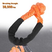 Sintetinio pluošto minkštas apkabas, skirtas transporto priemonės atstatymui bekelėje Vilkimo lynai Automobilio priekabos traukimo lynas su apsaugine mova 38000 Lbs