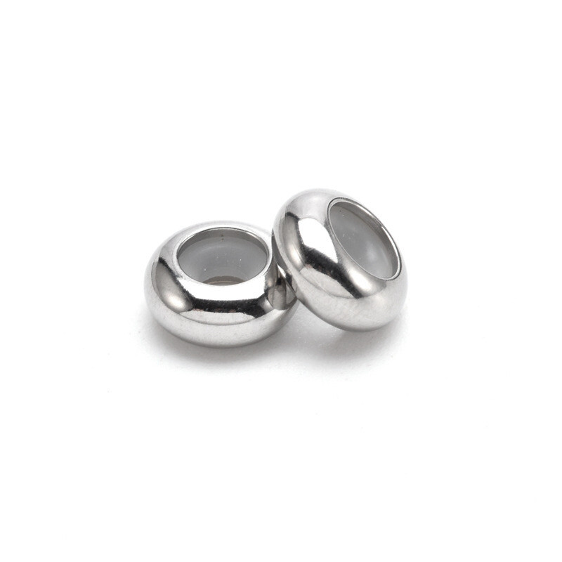 10 kom/lot Perle s čepom od nehrđajućeg čelika privjesci s gumom iznutra Fit narukvica Bangle DIY izrada nakita