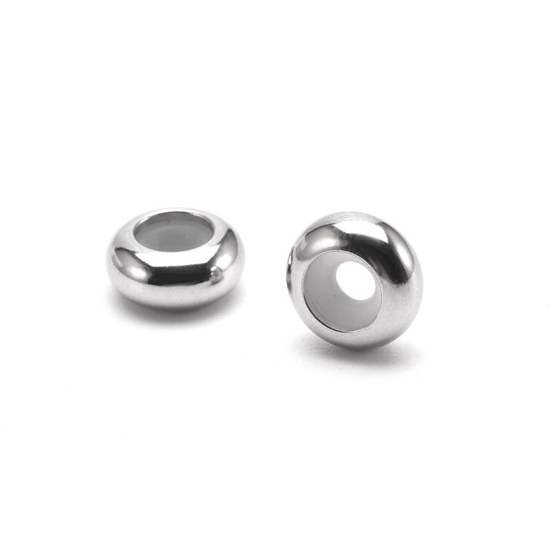 10 kom/lot Perle s čepom od nehrđajućeg čelika privjesci s gumom iznutra Fit narukvica Bangle DIY izrada nakita