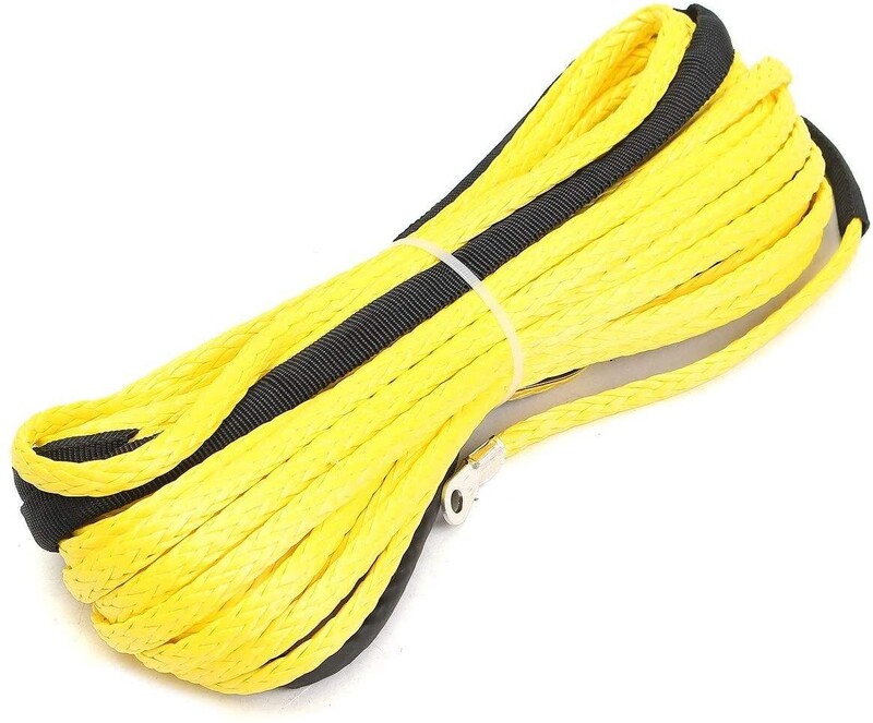 1X patvarus 15M 5mm 10000LBS sintetinės gervės lyno atkūrimo kabelis, skirtas 4WD keturračių visureigių sunkvežimių valčių gervės vilkimo lynui