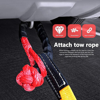 41000lbs Soft Shackle Synthetic Rope Heavy Duty Offroad 4X4 Tow Shackle Strap με προστατευτικό μανίκι για Jeep Truck SUV