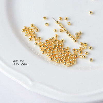 120 τμχ Επιχρυσωμένο 18 καρατίων 3mm Στρογγυλές χάντρες διαχωρισμού για βραχιόλια Κατασκευή χαντρών διαχωριστές Χάντρες ορείχαλκου για κοσμήματα Αξεσουάρ DIY