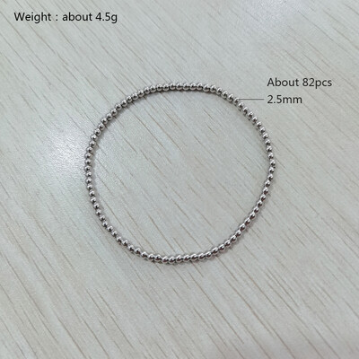 Divatos ékszerek, nem fakuló vízálló fémgolyók többféle modell minőségi sima tömör gyöngyök elasztikus rozsdamentes acél karkötők