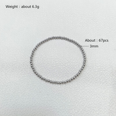 Divatos ékszerek, nem fakuló vízálló fémgolyók többféle modell minőségi sima tömör gyöngyök elasztikus rozsdamentes acél karkötők