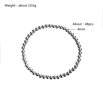 Divatos ékszerek, nem fakuló vízálló fémgolyók többféle modell minőségi sima tömör gyöngyök elasztikus rozsdamentes acél karkötők