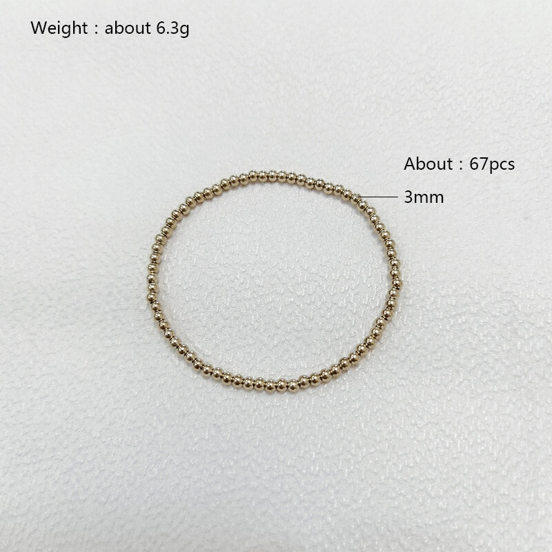 Divatos ékszerek, nem fakuló vízálló fémgolyók többféle modell minőségi sima tömör gyöngyök elasztikus rozsdamentes acél karkötők