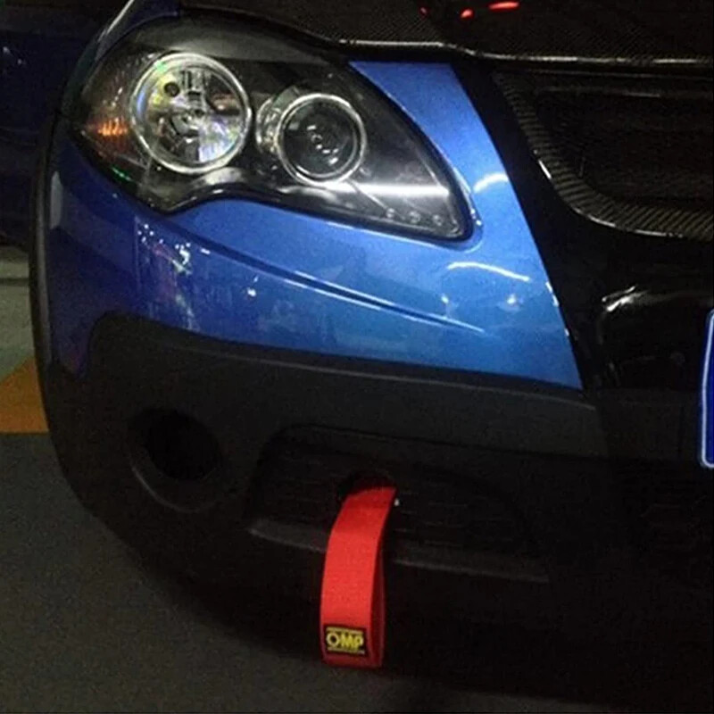 26 cm nailono vilkimo diržas, didelio stiprumo automobilių lenktynių vilkimo lynai su vilkimo priekabos lynais Auto priekabos lynai Buferio priekabos vilkimo diržas