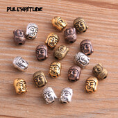 20 τμχ 7*7*9mm Τετράχρωμα Buddha Head Portr Bead Spacer Bead Charms For Diy Beaded βραχιόλια Κοσμήματα Χειροποίητα Κατασκευή
