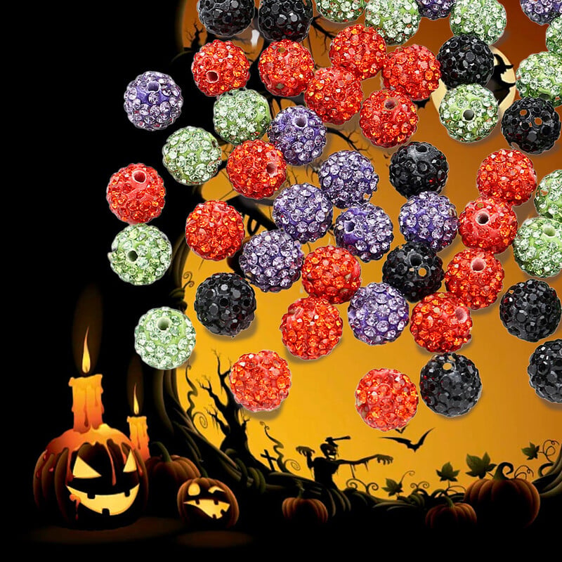 iYOE 20/50 ks kamienkových živicových hlinených korálok na Vianoce a Halloween na výrobu šperkov, náramok, náhrdelník, DIY remeselná ozdoba