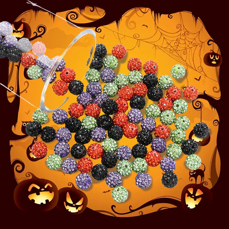 iYOE 20/50 ks kamienkových živicových hlinených korálok na Vianoce a Halloween na výrobu šperkov, náramok, náhrdelník, DIY remeselná ozdoba
