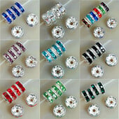 100 ks 4/6/8/10 mm kovové krištáľové korálky s kamienkami Rondelle Spacer korálky na výrobu šperkov, náramok, náhrdelník, DIY príslušenstvo