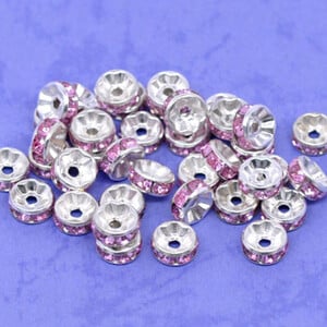 100 ks 4/6/8/10 mm kovové krištáľové korálky s kamienkami Rondelle Spacer korálky na výrobu šperkov, náramok, náhrdelník, DIY príslušenstvo