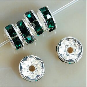 100 ks 4/6/8/10 mm kovové krištáľové korálky s kamienkami Rondelle Spacer korálky na výrobu šperkov, náramok, náhrdelník, DIY príslušenstvo