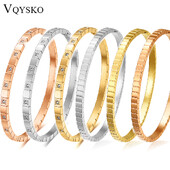 VQYSKO Accesorii pentru brățări geometrice cu zirconi, personalizate, simple, versatile, din oțel din titan, brățară de mână, bijuterii pentru femei