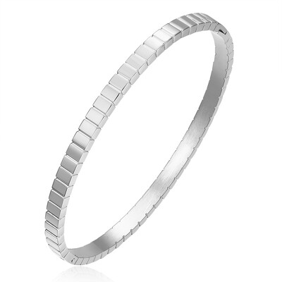 VQYSKO Accesorii pentru brățări geometrice cu zirconi, personalizate, simple, versatile, din oțel din titan, brățară de mână, bijuterii pentru femei