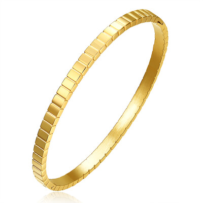 VQYSKO Accesorii pentru brățări geometrice cu zirconi, personalizate, simple, versatile, din oțel din titan, brățară de mână, bijuterii pentru femei