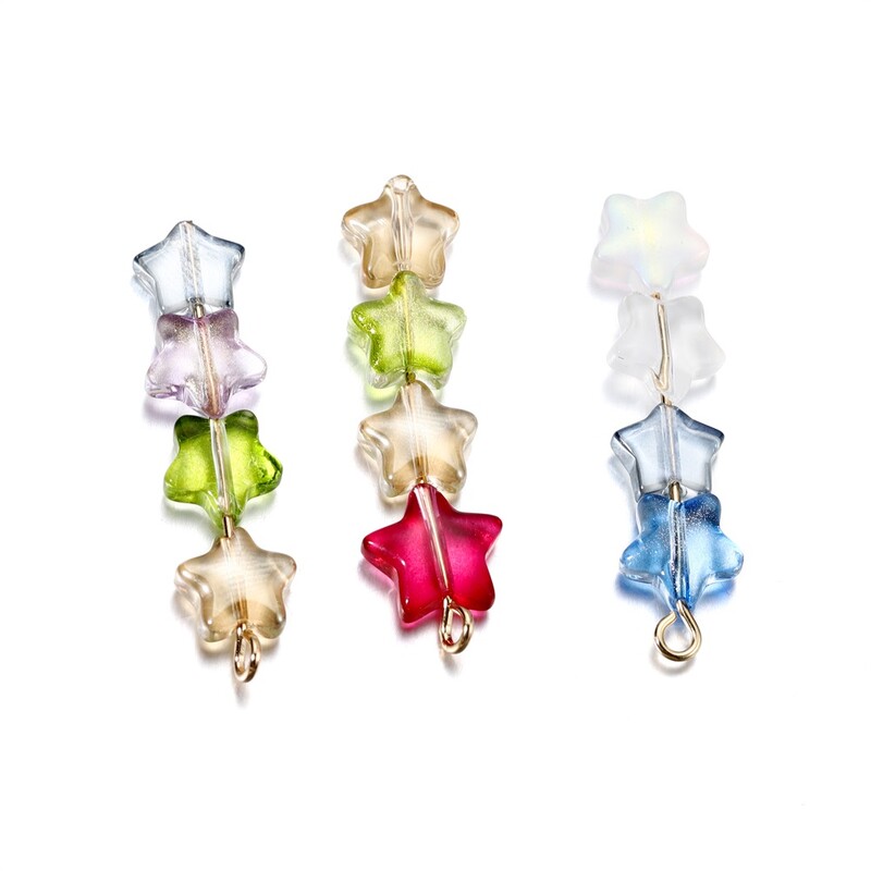 20/50 kom šarene zvjezdane perle u obliku srca staklene labave razmaknice za DIY naušnice ogrlice izrada nakita dodaci za ukosnice