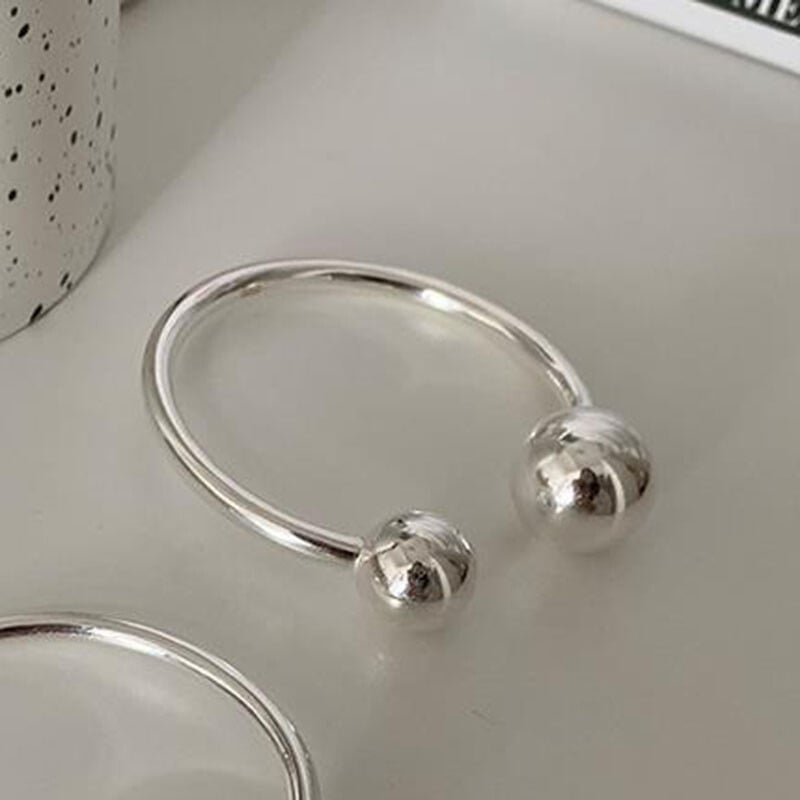 Foxanry Minimalistický pečiatka Náramok Trendy Elegantný Prívesok Lesklé Guľôčkové Šperky Narodeninové Darčeky Párty Doplnky