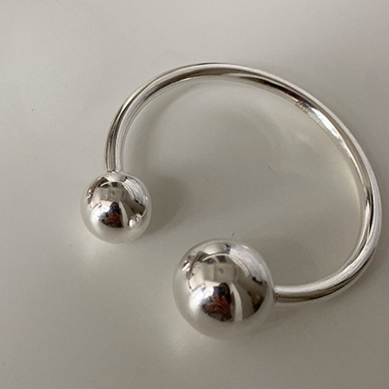 Foxanry Minimalistický pečiatka Náramok Trendy Elegantný Prívesok Lesklé Guľôčkové Šperky Narodeninové Darčeky Párty Doplnky