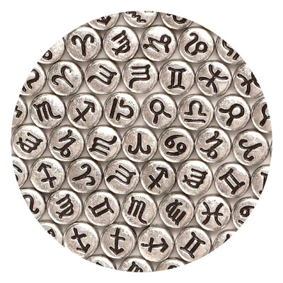 100/200/300/500 vnt. Zodiako žvaigždyno ženklo karoliukų žavesiai tarpiklis laisvi karoliukai papuošalams gaminti „pasidaryk pats“ apyrankių karolių priedai