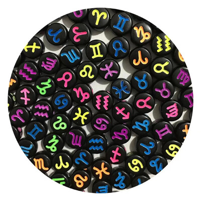 100/200/300/500 vnt. Zodiako žvaigždyno ženklo karoliukų žavesiai tarpiklis laisvi karoliukai papuošalams gaminti „pasidaryk pats“ apyrankių karolių priedai