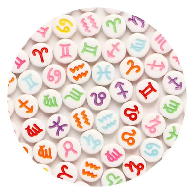 100/200/300/500 vnt. Zodiako žvaigždyno ženklo karoliukų žavesiai tarpiklis laisvi karoliukai papuošalams gaminti „pasidaryk pats“ apyrankių karolių priedai