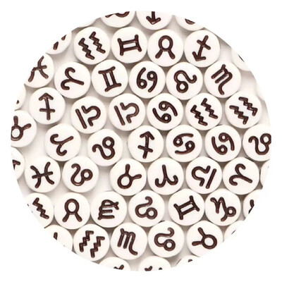 100/200/300/500 vnt. Zodiako žvaigždyno ženklo karoliukų žavesiai tarpiklis laisvi karoliukai papuošalams gaminti „pasidaryk pats“ apyrankių karolių priedai