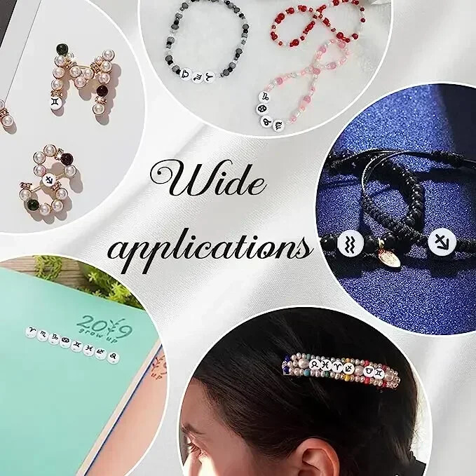 100/200/300/500 vnt. Zodiako žvaigždyno ženklo karoliukų žavesiai tarpiklis laisvi karoliukai papuošalams gaminti „pasidaryk pats“ apyrankių karolių priedai