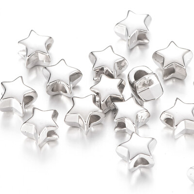 50 vnt 10 mm mišinio didelės skylės žvaigždės CCB karoliukai plastikiniai laisvi tarpiniai karoliukai papuošalams gaminti apyrankės rankdarbiai