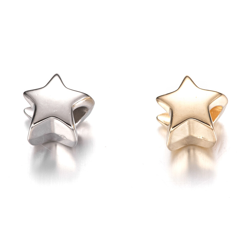 50 vnt 10 mm mišinio didelės skylės žvaigždės CCB karoliukai plastikiniai laisvi tarpiniai karoliukai papuošalams gaminti apyrankės rankdarbiai