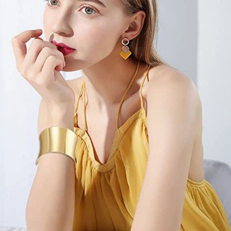 Arany/ezüst nyitott karkötő karkötő ékszer geometria állítható mandzsetta karkötő fényes felületű fém karkötő női