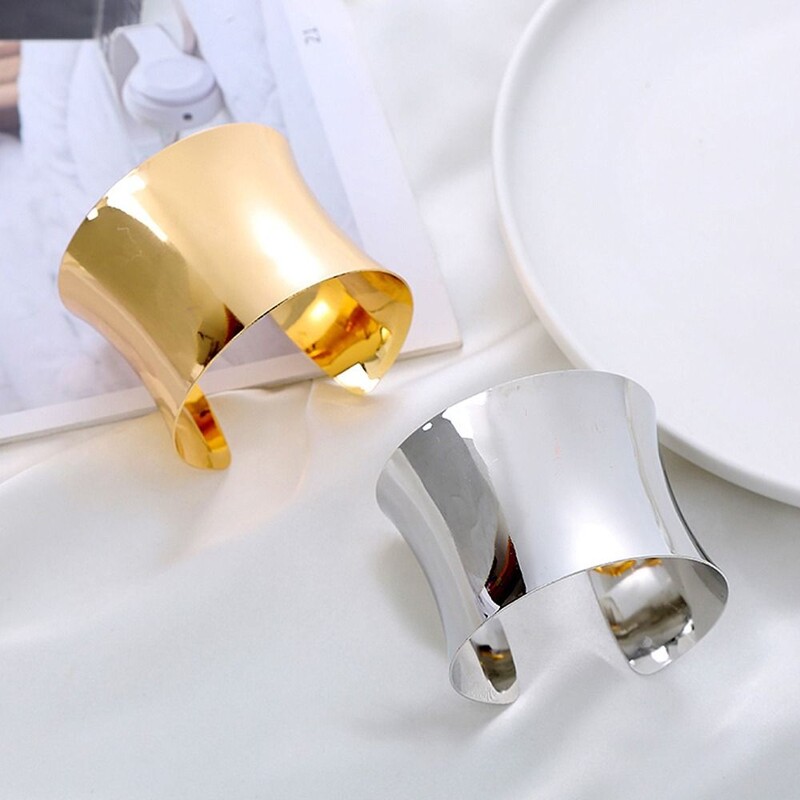 Arany/ezüst nyitott karkötő karkötő ékszer geometria állítható mandzsetta karkötő fényes felületű fém karkötő női