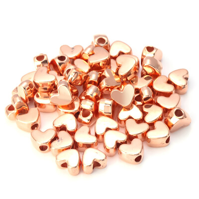 50db/tétel Szív alakú CCB gyöngyök Arany színű nagy lyukú Love Spacer Charm gyöngy ékszerkészítéshez barkácsolás nyaklánc karkötő kiegészítő