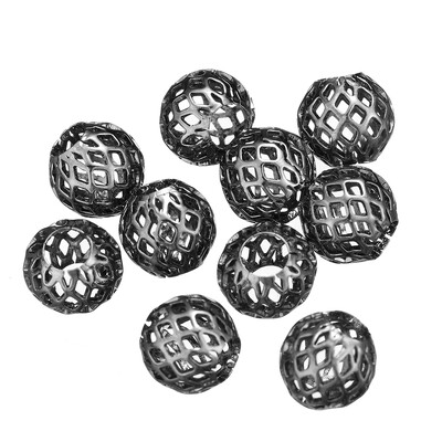 4/6/8/10 mm veľké dierované duté medené korálky s kovovými dištančnými korálkami na výrobu šperkov, náramok, DIY remeslá, kľúčenka, ručne vyrobené doplnky