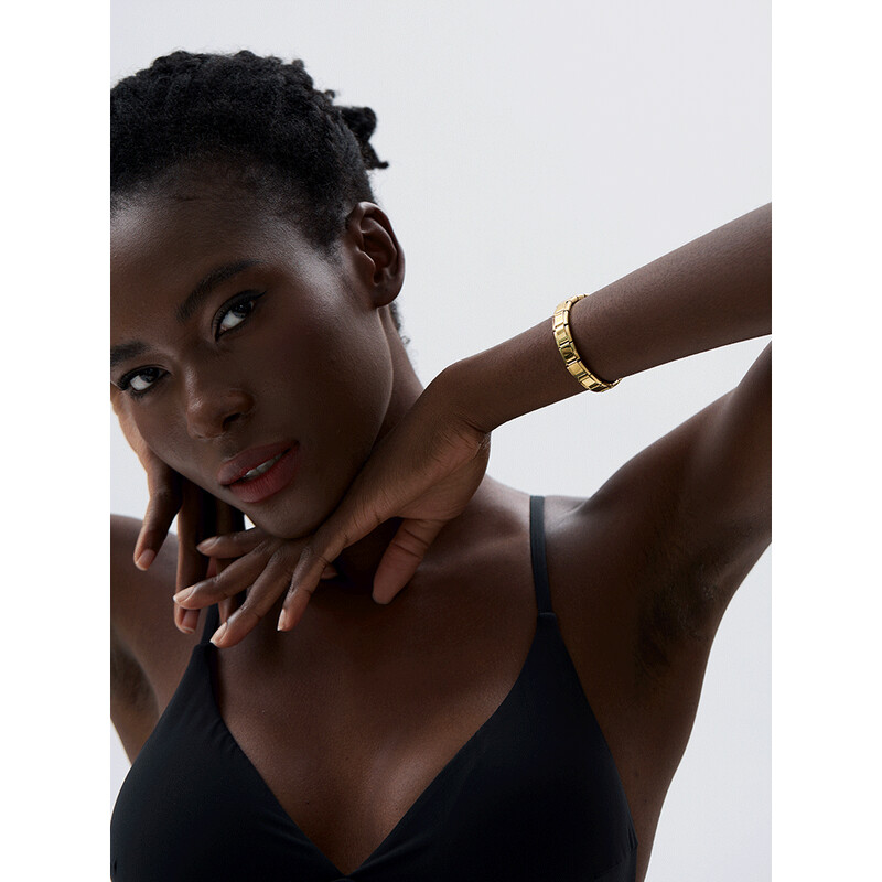 Yhpup 316 rozsdamentes acél négyzet alakú fém elasztikus karkötő karkötő 2023 divatos Statement textúra vízálló csukló ékszer gála ajándék