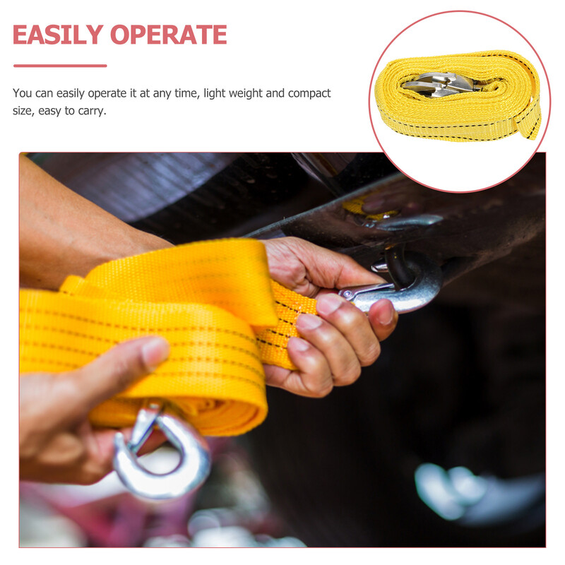 Automobilio vilkimo lyno diržo atkūrimo grandinės sustorėjusio nailono sunkvežimio tempimas lauke vilkimui