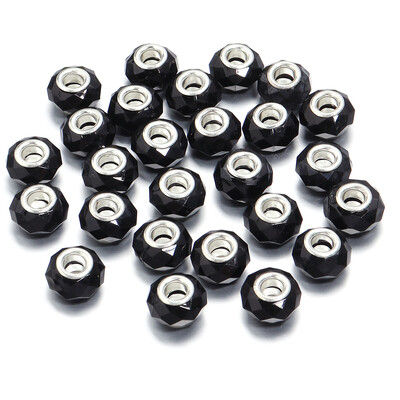 20 buc/lot 14 mm margele de rășină fațetate de culoare transparentă pentru realizarea de bijuterii margele distanțiere cu găuri mari, bricolaj, colier, brățară, comerț cu ridicata