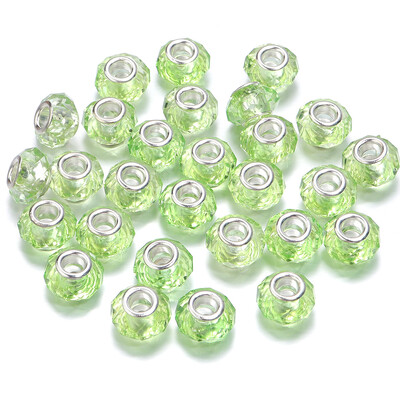 20 buc/lot 14 mm margele de rășină fațetate de culoare transparentă pentru realizarea de bijuterii margele distanțiere cu găuri mari, bricolaj, colier, brățară, comerț cu ridicata