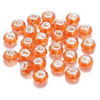 20 buc/lot 14 mm margele de rășină fațetate de culoare transparentă pentru realizarea de bijuterii margele distanțiere cu găuri mari, bricolaj, colier, brățară, comerț cu ridicata
