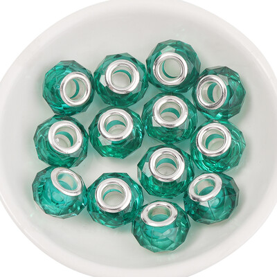 20 buc/lot 14 mm margele de rășină fațetate de culoare transparentă pentru realizarea de bijuterii margele distanțiere cu găuri mari, bricolaj, colier, brățară, comerț cu ridicata