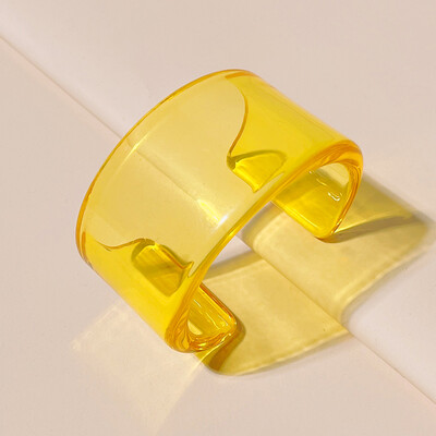 Μόδα Διαφανές Ακρυλική Ρητίνη Ανοιχτό βραχιόλι βραχιόλι για γυναίκες Γεωμετρικό κορεάτικο ρετρό φαρδύ βραχιόλι για κορίτσια Κοσμήματα χεριών Νέο