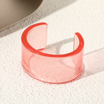 Μόδα Διαφανές Ακρυλική Ρητίνη Ανοιχτό βραχιόλι βραχιόλι για γυναίκες Γεωμετρικό κορεάτικο ρετρό φαρδύ βραχιόλι για κορίτσια Κοσμήματα χεριών Νέο